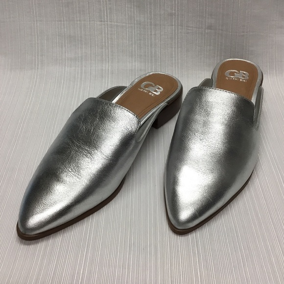 Gianni Bini New Slide On Silver Shoes - Picture 2 of 8